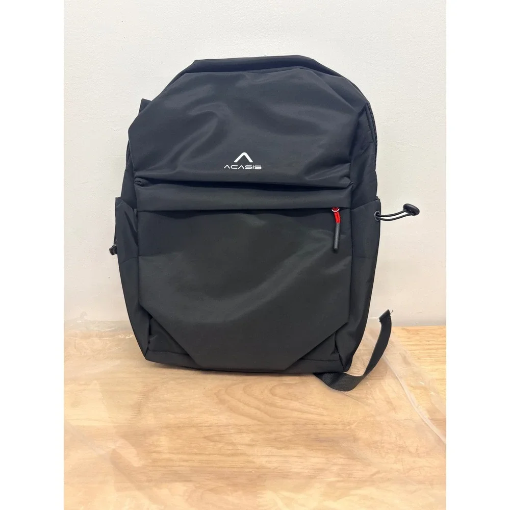 Acasis Laptop Backpack Black Minimalist Commuter Travel Bag Water Resistant